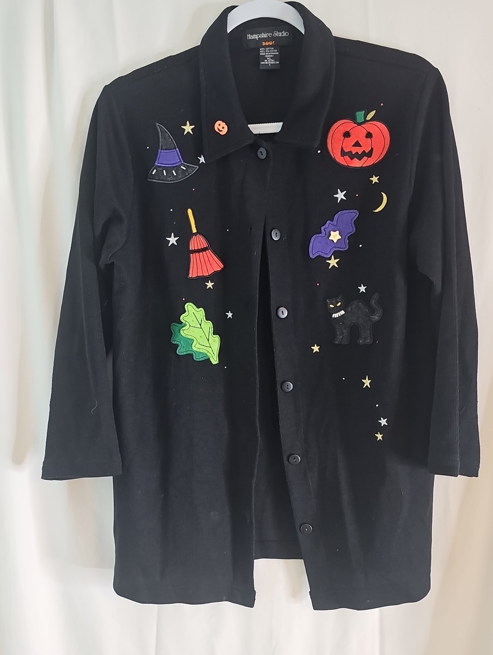 Black Halloween Patch Jacket